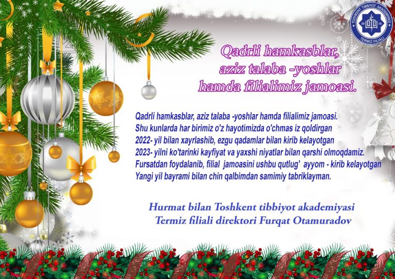 Read more about the article Qadrli hamkasblar, aziz talaba -yoshlar  hamda filialimiz jamoasi!