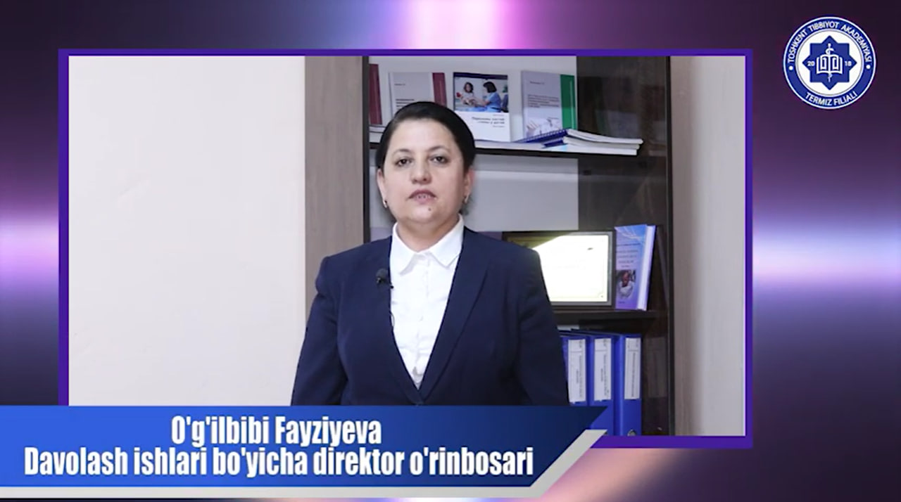 You are currently viewing Davolash ishlari bo’yicha direktor o’rinbosari, O’g’ilbibi Ro’zibadalovna Fayziyeva