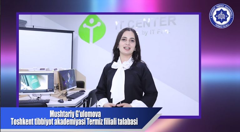 Read more about the article Toshkent tibbiyot akademiyasi Termiz filiali talabasi G’ulomova Mushtariy