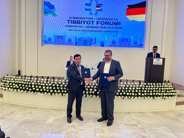 Read more about the article A mutual cooperation agreement was signed between the Termiz branch of the Tashkent Medical Academy and the INTAMT Academy of Germany.