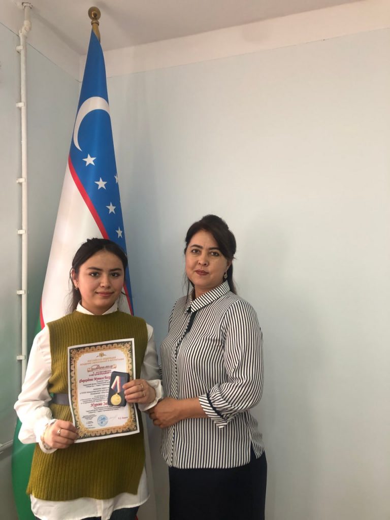 Read more about the article Toshkent tibbiyot akademiyasi Termiz filialining iqtidorli talabalaridan biri M.Farxodova ilmiy rahbari Z.A.Nurova boshchiligida Rossiya Federatsiyasining ta’lim va tarbiya akademiyasining &laquo;XXIII Международный конкурс студенческих работ&raquo; tanlovida ishtirok etdi &laquo;Научная статья&raquo; nominatsiyasida 1-o’rinni egallab, diplom bilan taqdirlandi.