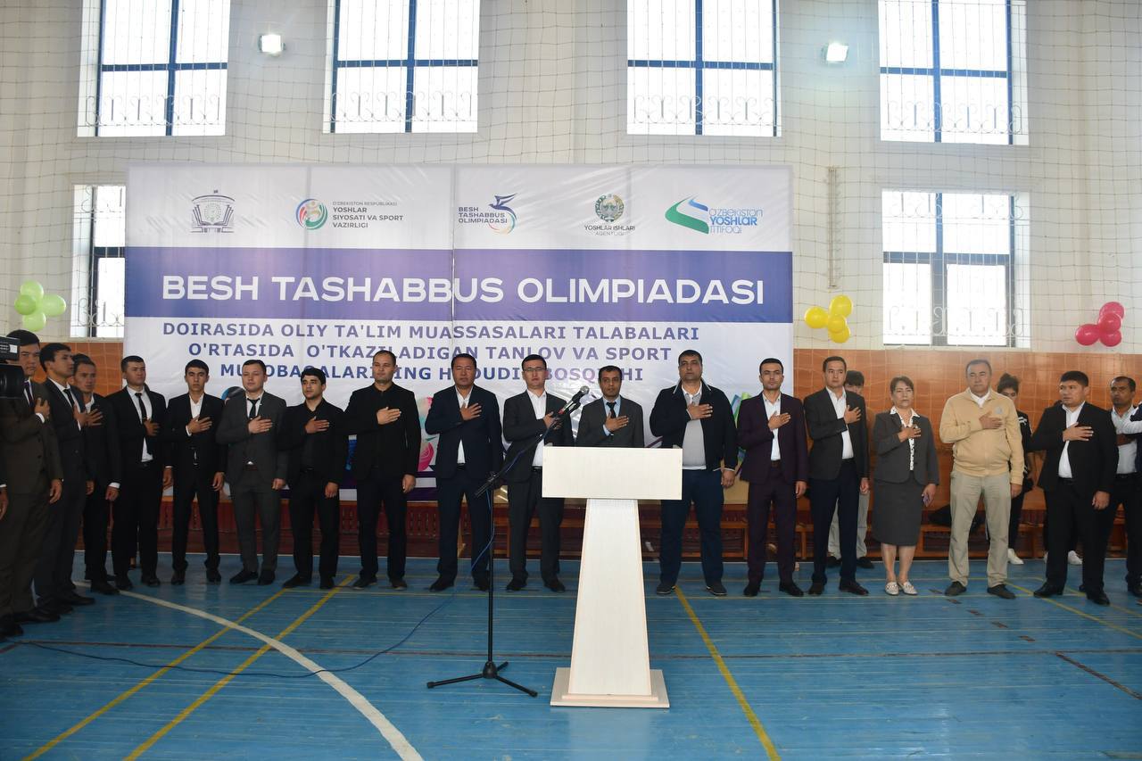 Read more about the article Surxondaryoda “Besh tashabbus olimpiadasi” ga start berildi. Oliy taʼlim muassasalari oʻrtasida sportning voleybol turi boʻyicha musobaqa oʻtkazildi