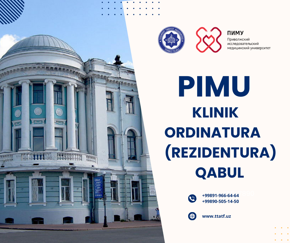 You are currently viewing Toshkent tibbiyot akademiyasi Termiz filialida Rossiya Federatsiyasining Privoljsk tadqiqot tibbiyot universiteti