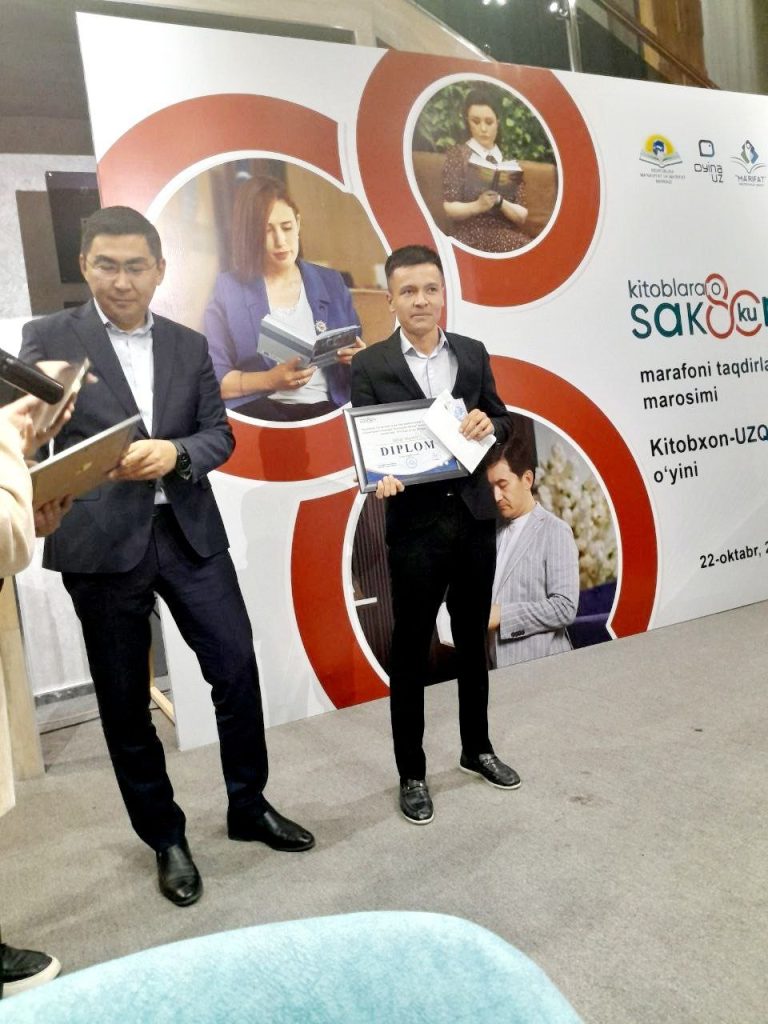 Read more about the article TTA Termiz filiali talabasi “Kitoblararo 80 kun” marafonida g‘olib bo‘ldi.