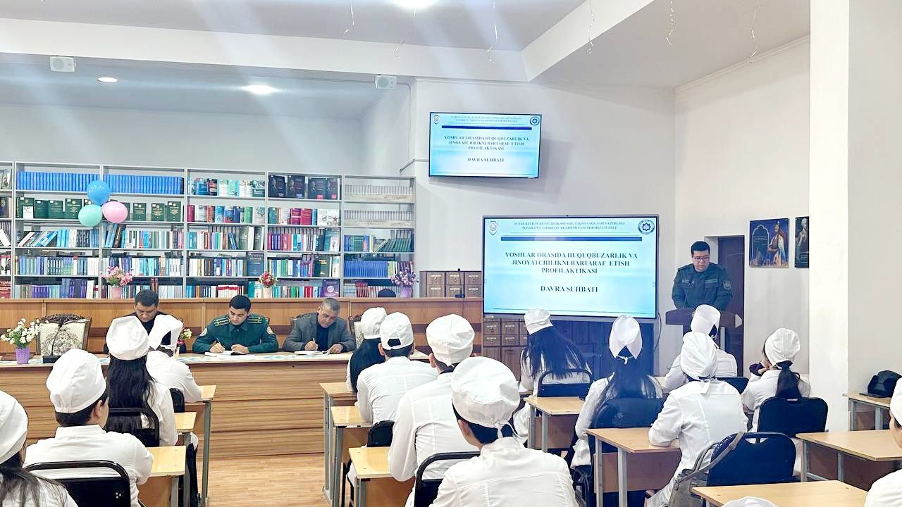 You are currently viewing TTA Termiz filialida “Yoshlar orasida huquqbuzarlik va jinoyatchilikni bartaraf etish&raquo;  mavzusida davra suhbati tashkil etildi.